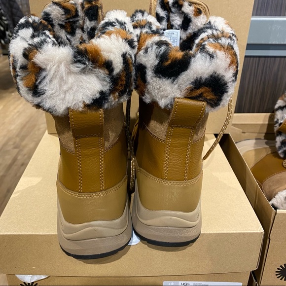 UGG | Zaylee Leopard Snow Boots Chestnut Brown NEW - Picture 6 of 11